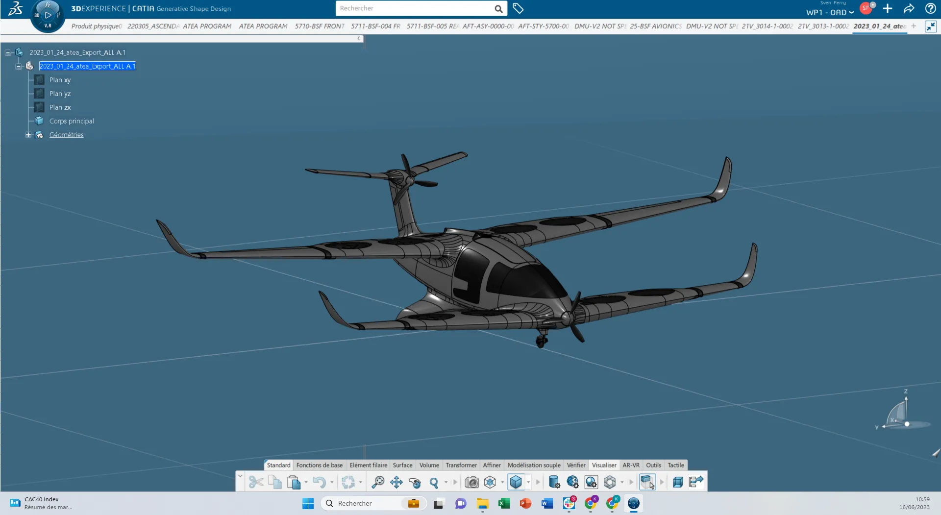 Ascendance Atea eVTOL 在 CATIA 中的三維設計模型