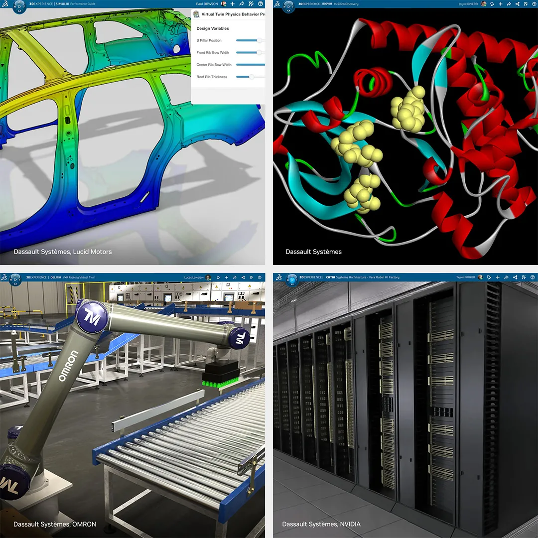 達梭系統與 NVIDIA 合作展示車身模擬、生物分子、虛擬工廠與 AI 基礎設施